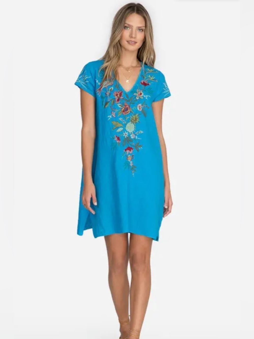 Johnny Was Nohea Linen Draped Tunic Dress